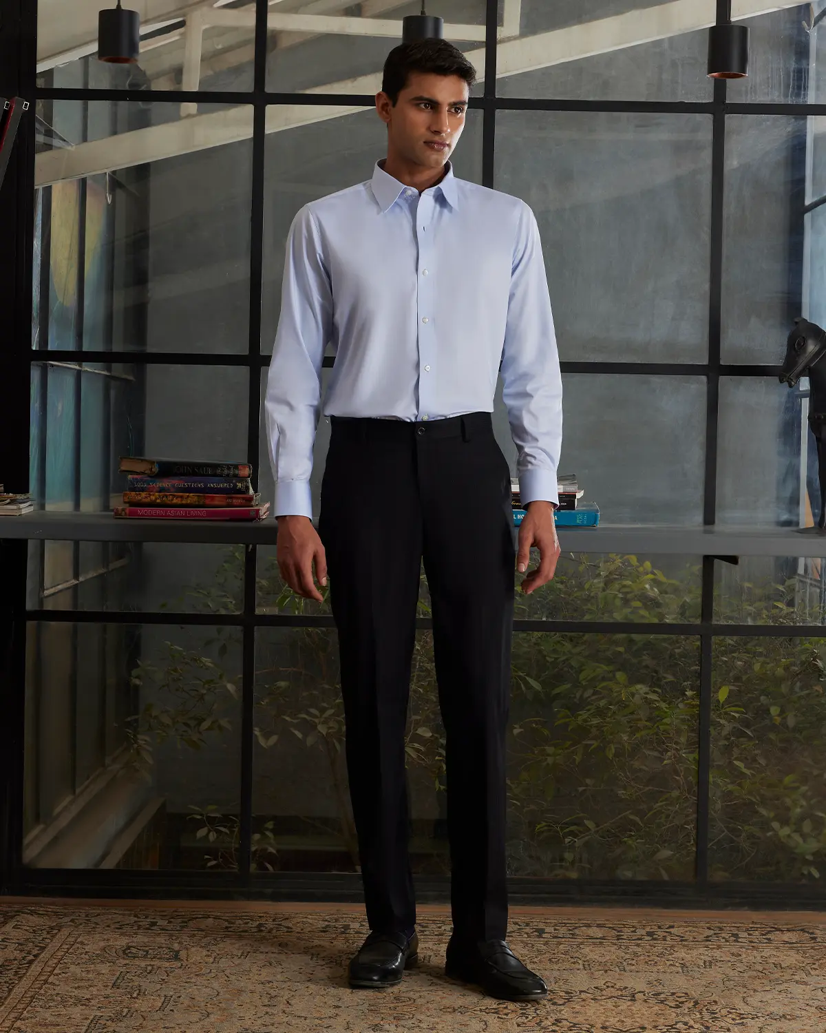 2-Ply Egyptian Cotton Blue Soft Twill Shirt - Image 4