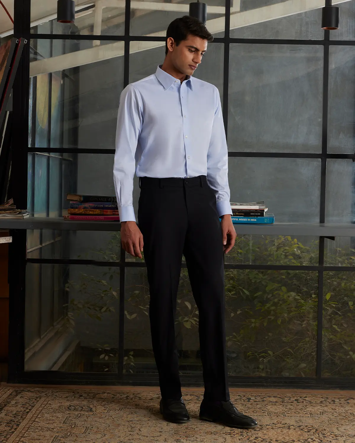 2-Ply Egyptian Cotton Blue Soft Twill Shirt - Image 5