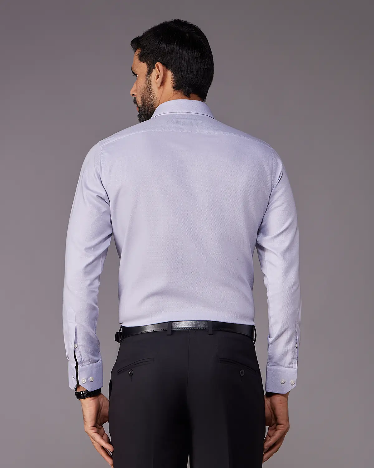 2-Ply Egyptian Cotton Grey Dobby Shirt - Image 3