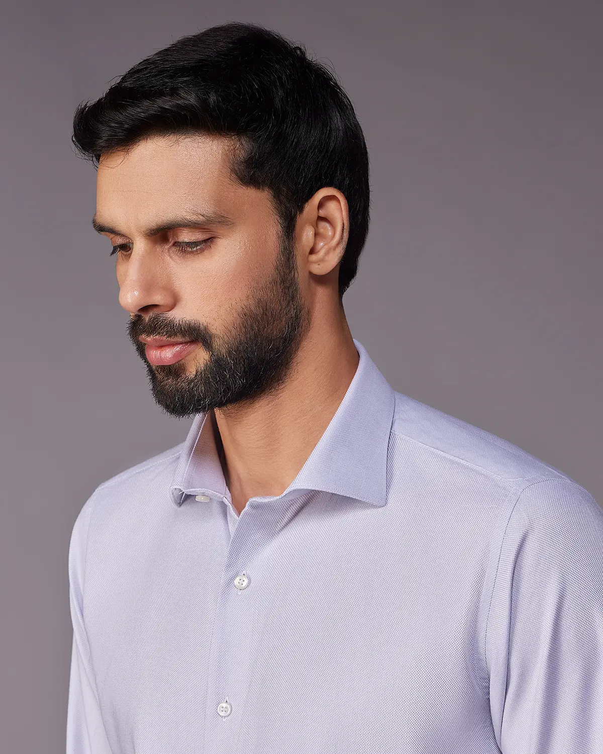 2-Ply Egyptian Cotton Grey Dobby Shirt - Image 4