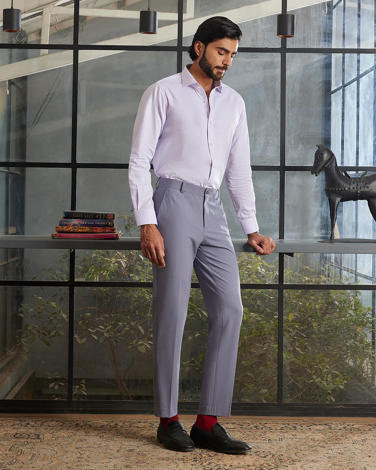 2-Ply Egyptian Cotton Lavender Micro Dobby Shirt - Image 3