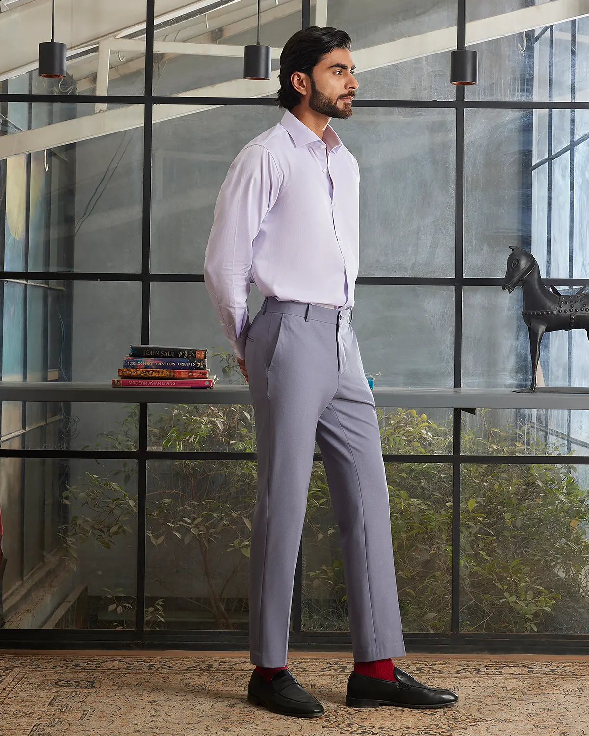 2-Ply Egyptian Cotton Lavender Micro Dobby Shirt - Image 4