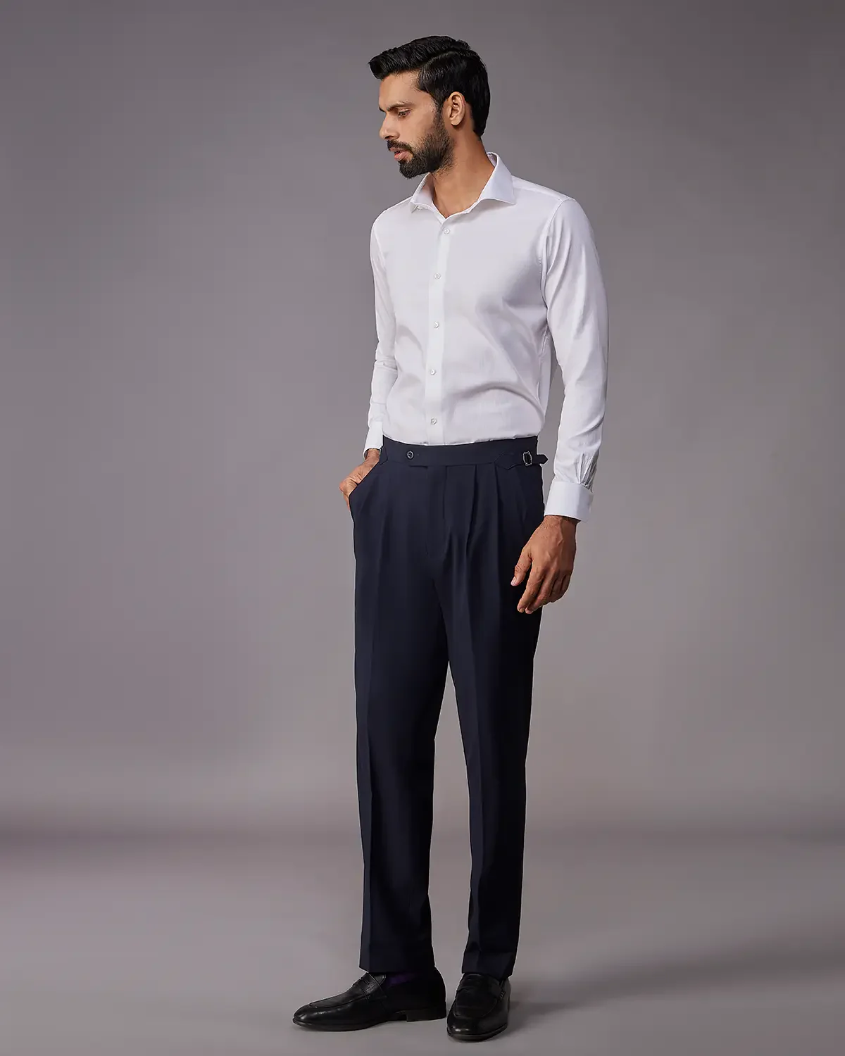 2-Ply Egyptian Cotton Textured White Dobby Shirt - Image 5