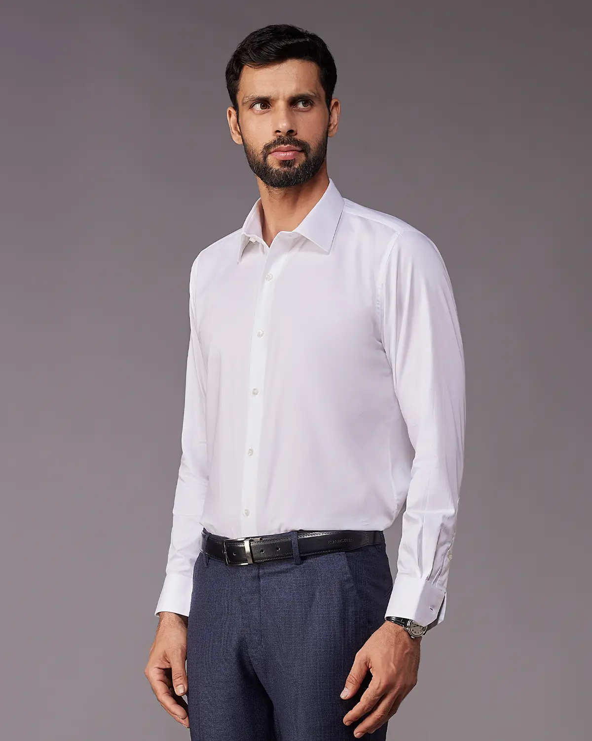 2-Ply Egyptian Cotton White Soft Twill Shirt - Image 2