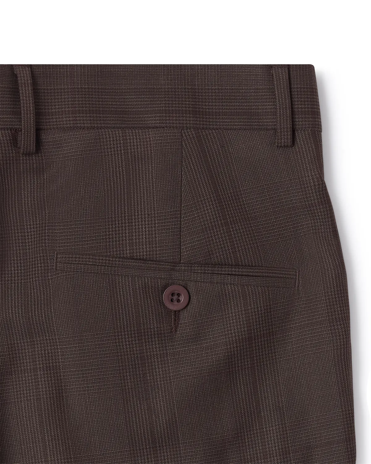 Solvero Glen Plaid Wool Dress Pants - Brown - Image 5