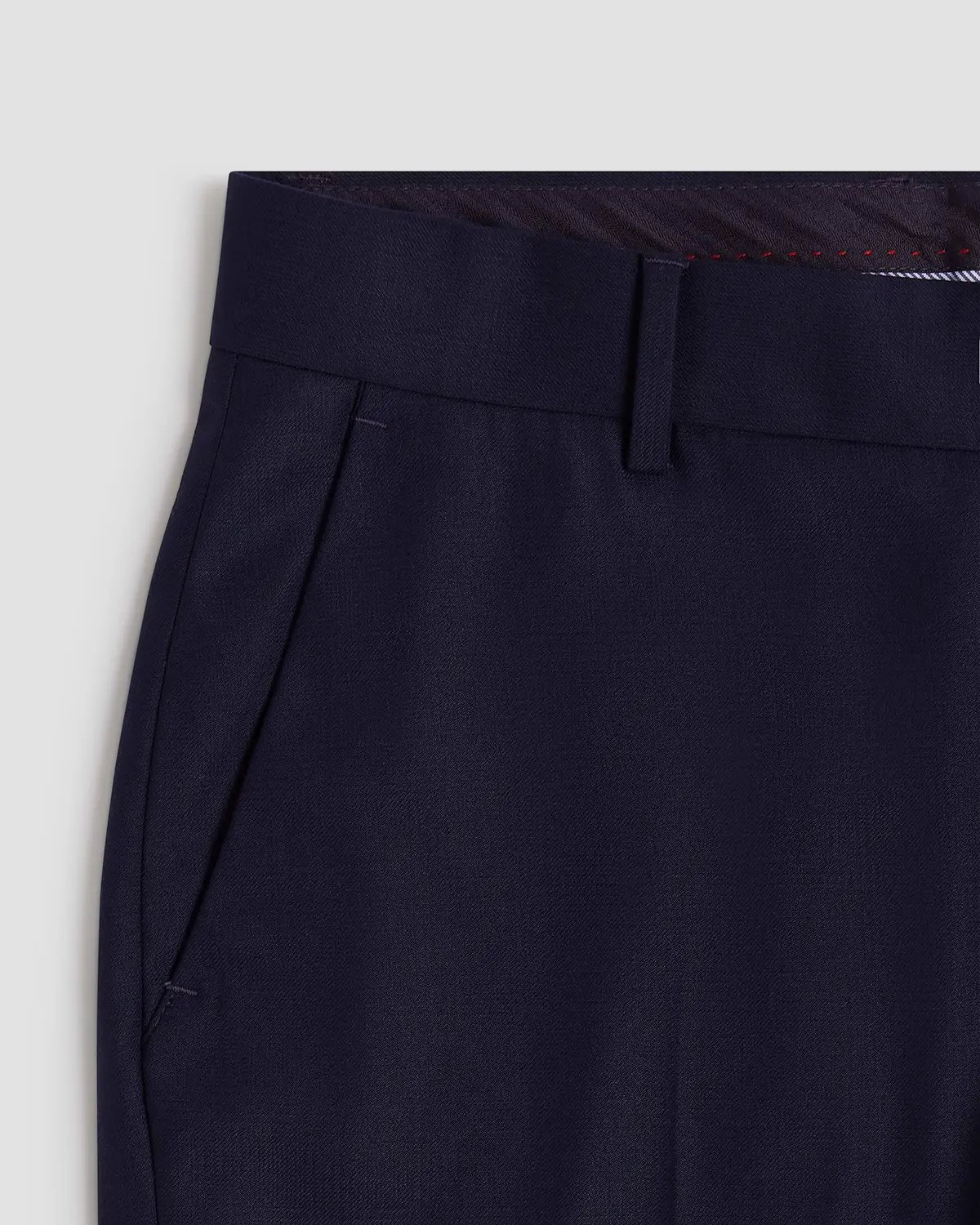 Sorello Twill Checked Dress Pants - Navy - Image 3