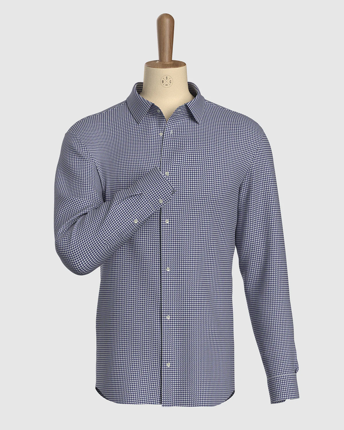 Staccato Houndstooth Shirt - Navy & White - Image 2