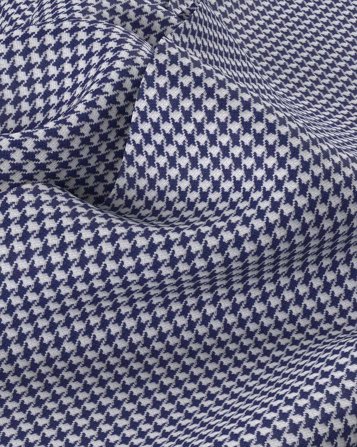 Staccato Houndstooth Shirt - Navy & White - Image 3