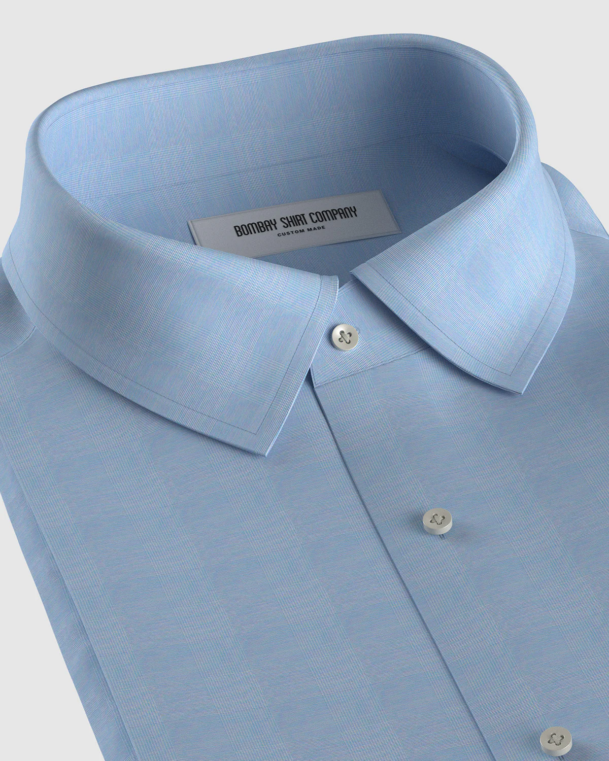 Stretch Glen Plaid Checked Shirt - Blue