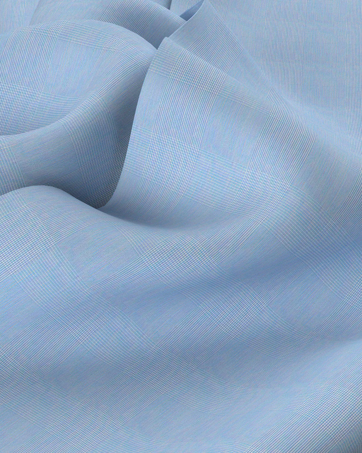 Stretch Glen Plaid Checked Shirt - Blue - Image 3