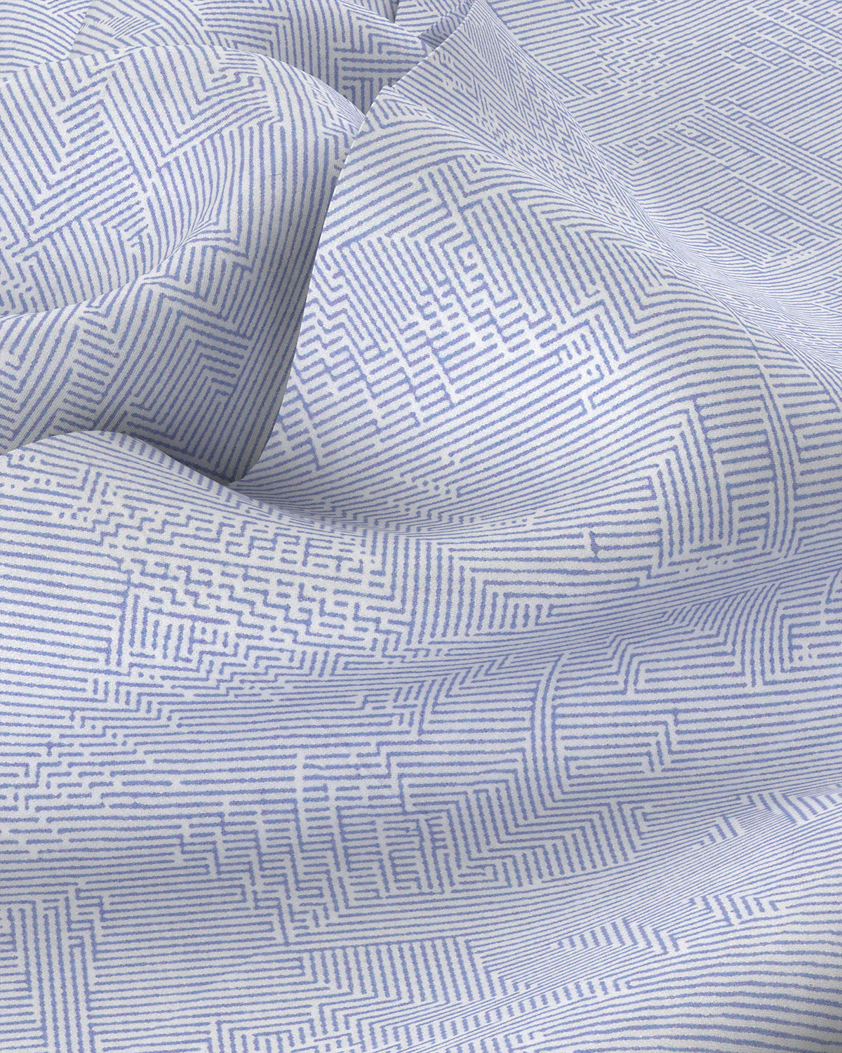 Stretch Line Printed Shirt - Purple & White