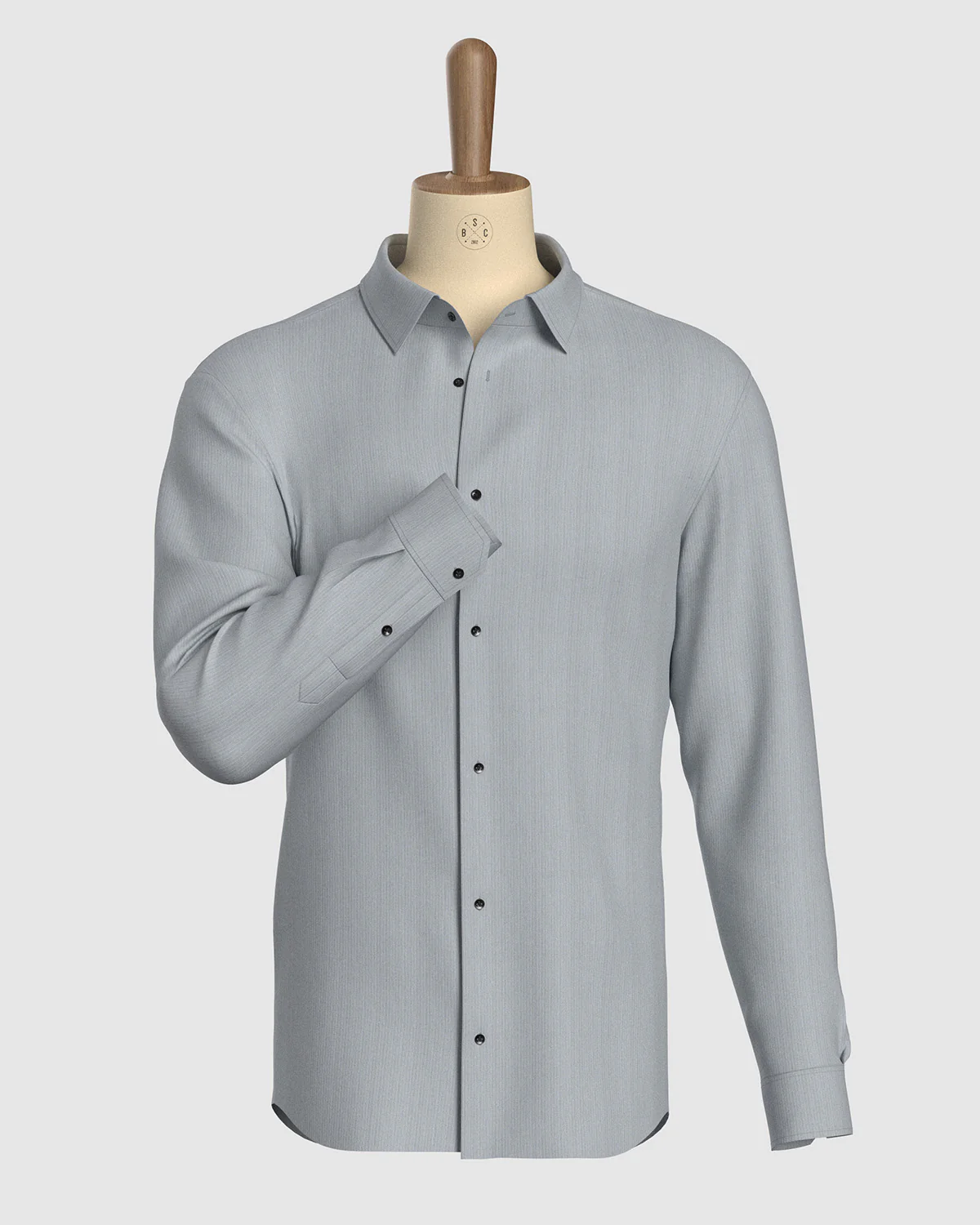 Stretch Twill Pinstriped Shirt - Grey - Image 2