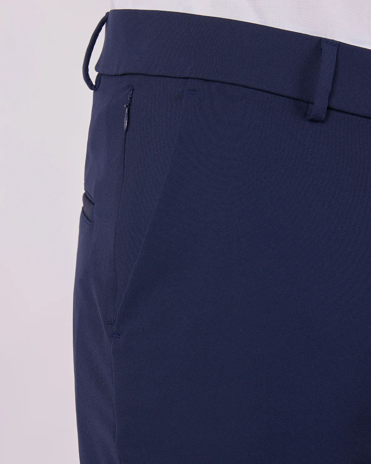 Tailored 4-Way Stretch Nylon Smart Pants - Navy - Image 2