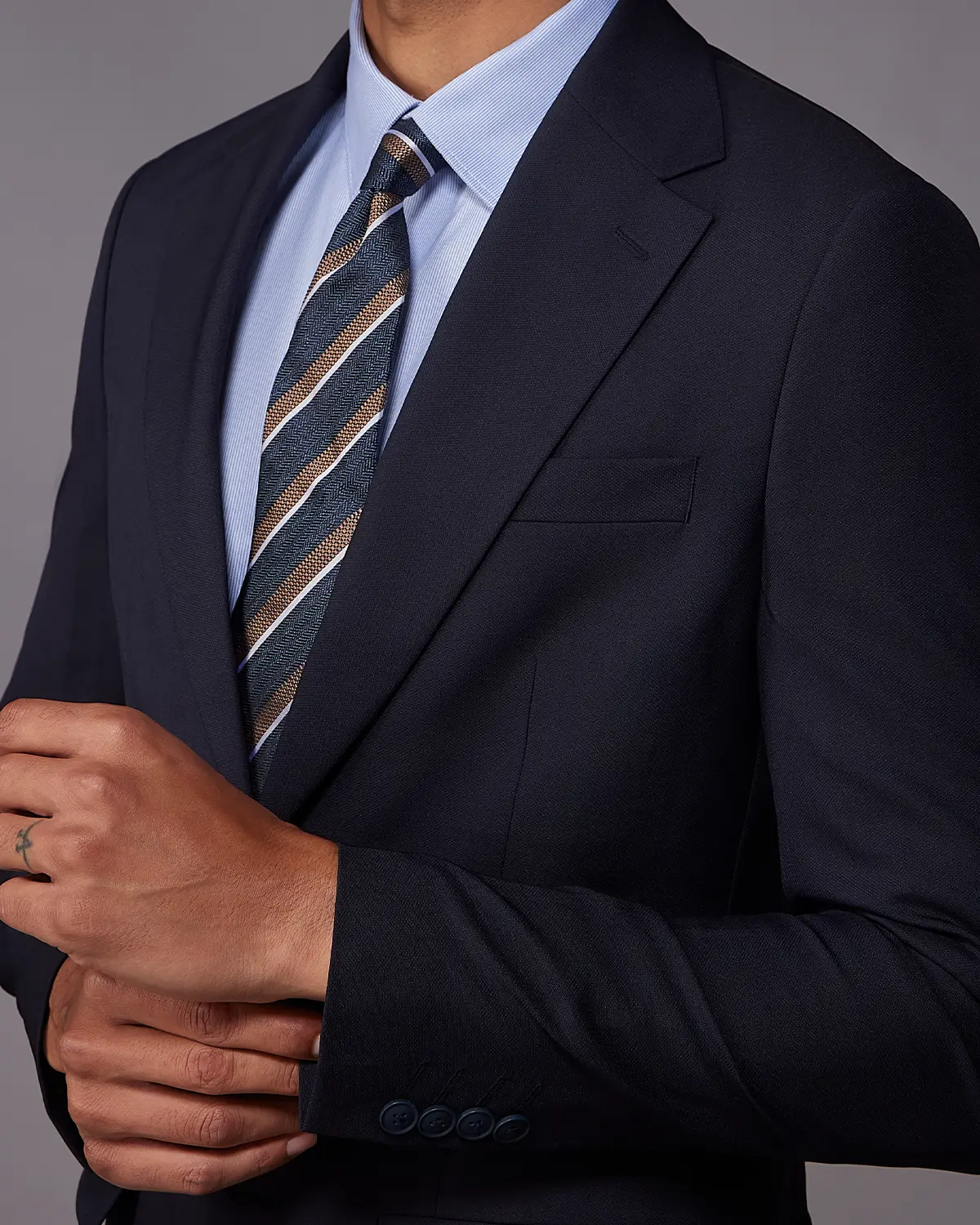 The Astor Structured Suit Blazer - Navy - Image 4