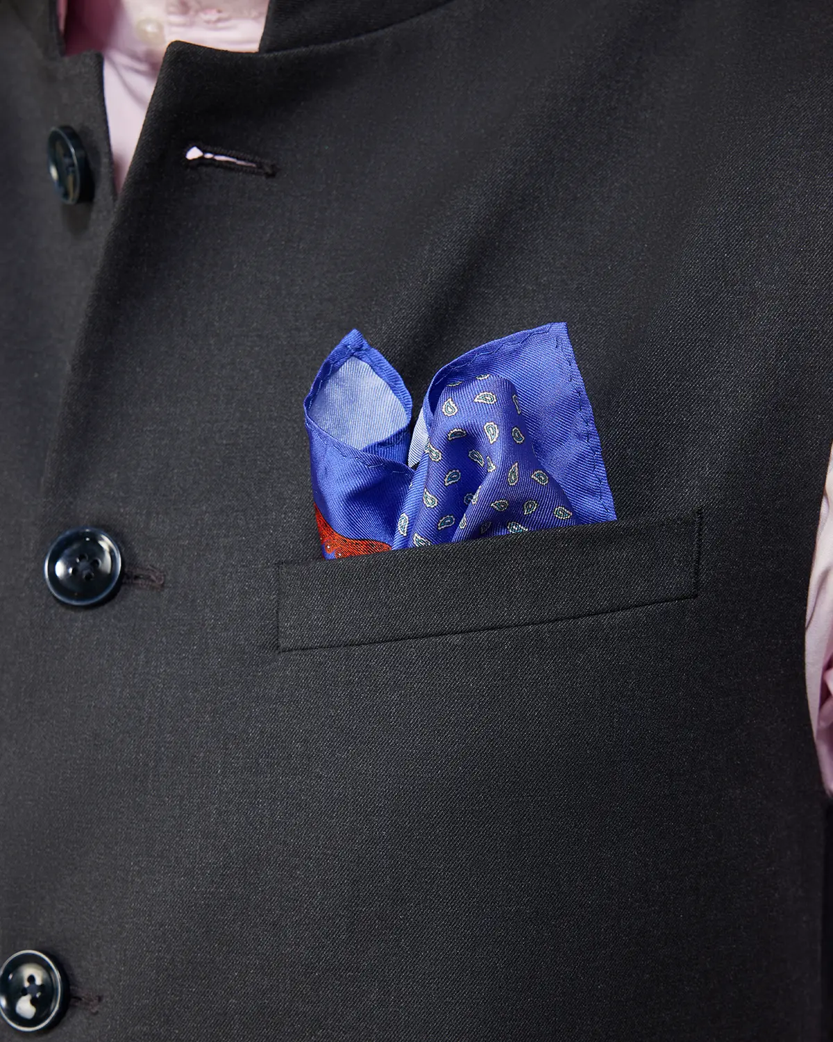 The Astoria Stretch Nehru Jacket - Dark Grey - Image 3