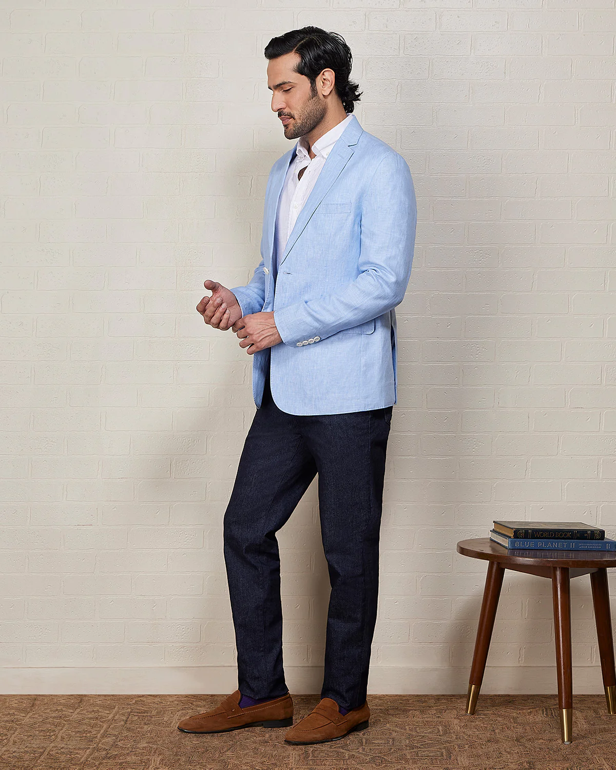 The Brighton Linen Blazer - Light Blue - Image 3