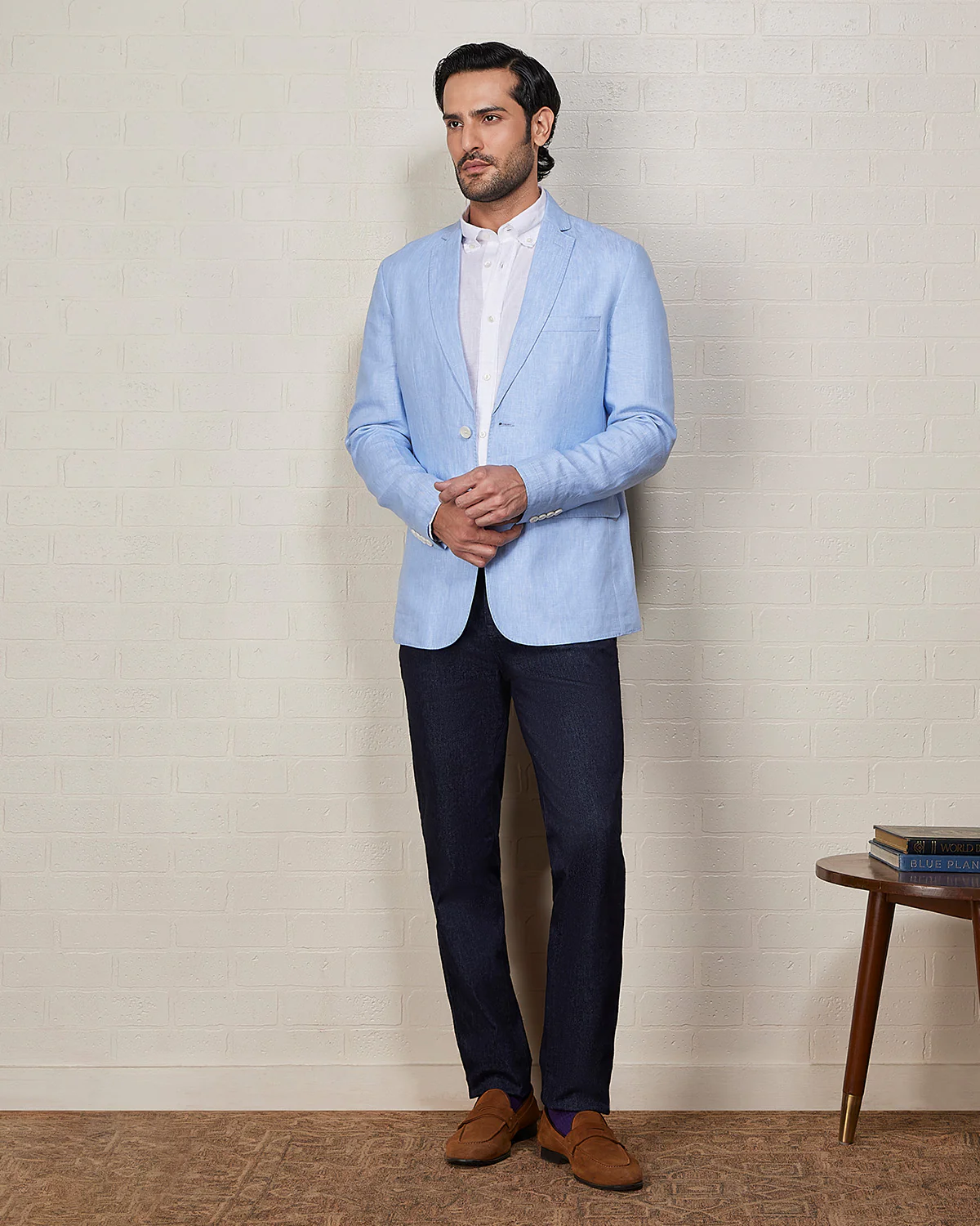 The Brighton Linen Blazer - Light Blue - Image 4