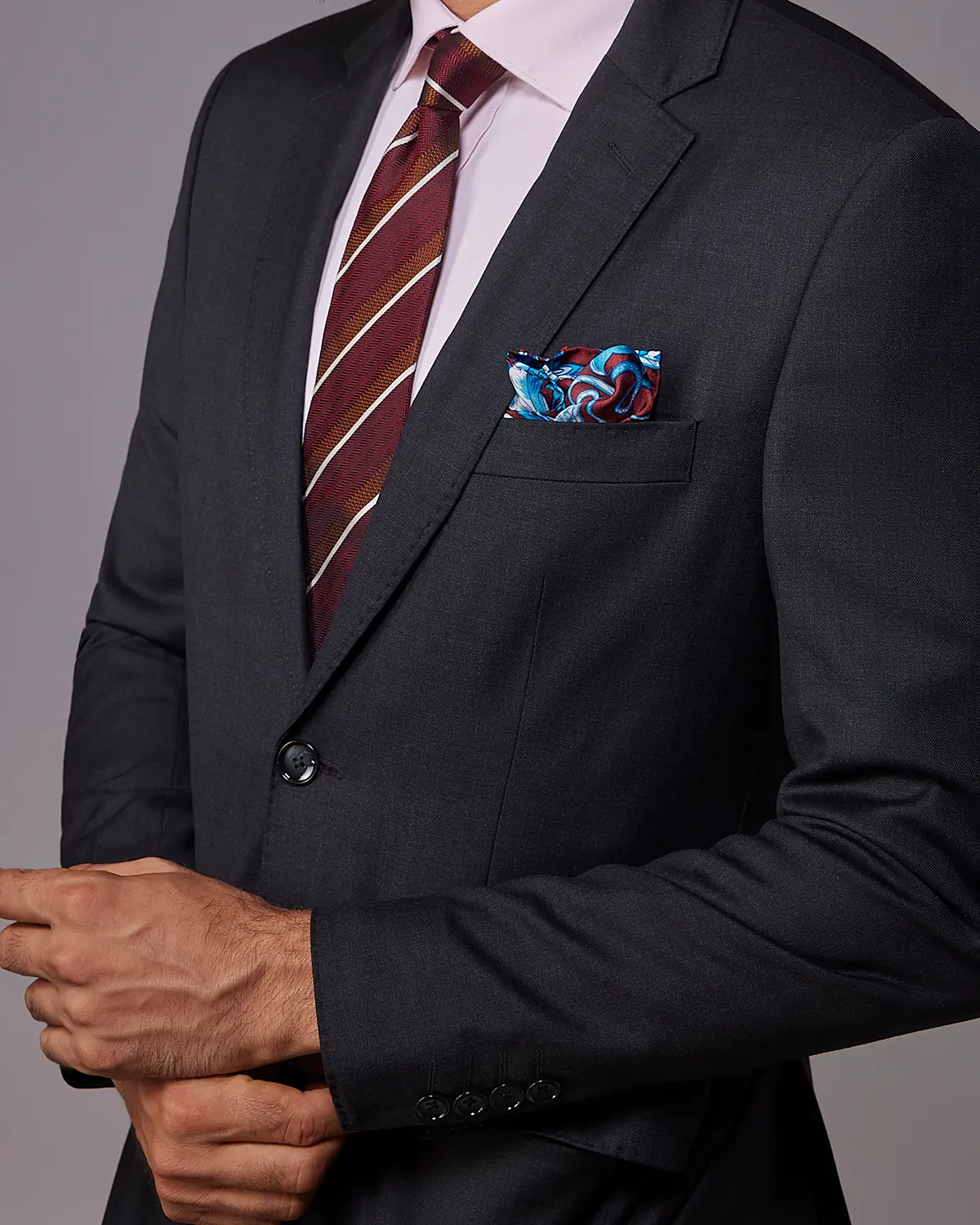 The Exquisite Blended Wool Blazer - Dark Grey - Image 4