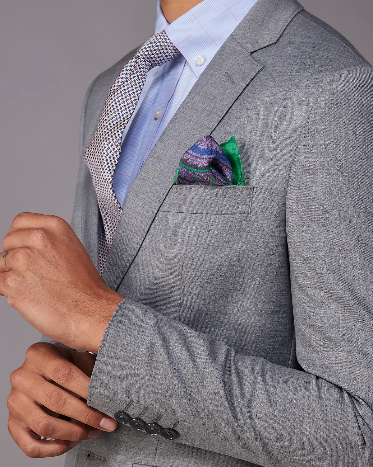 The Exquisite Blended Wool Blazer - Grey - Image 4