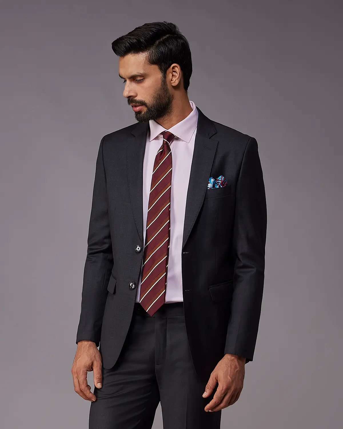 The Exquisite Blended Wool Suit - Dark Grey - Image 2