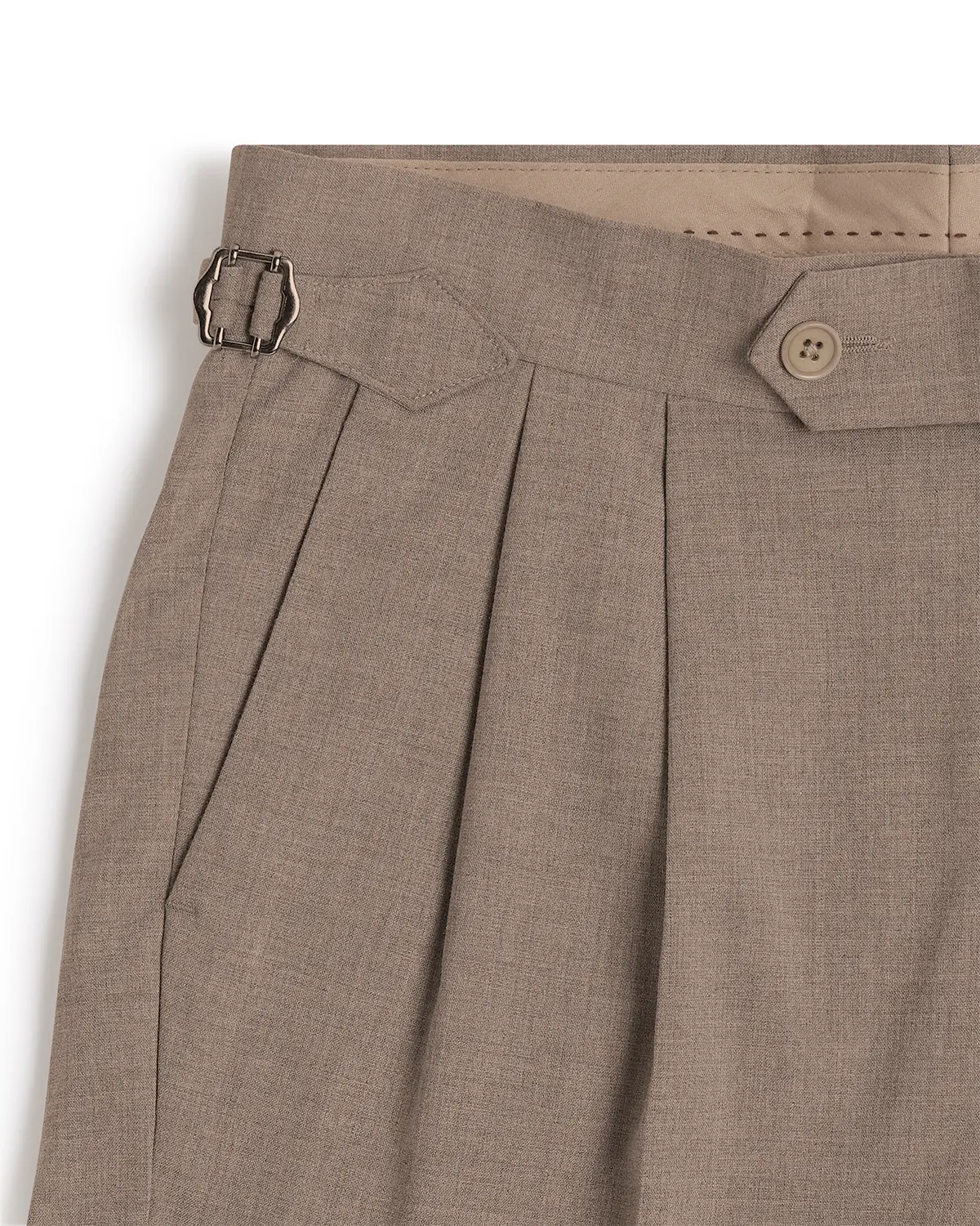 The Kensington Melange Relaxed Neapolitan Dress Pants – Khaki - Image 4