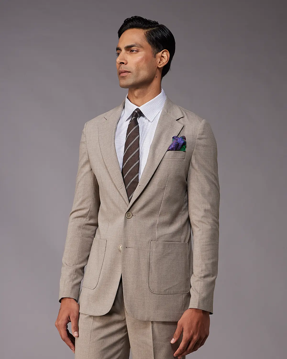 The Kensington Melange Suit Blazer – Khaki