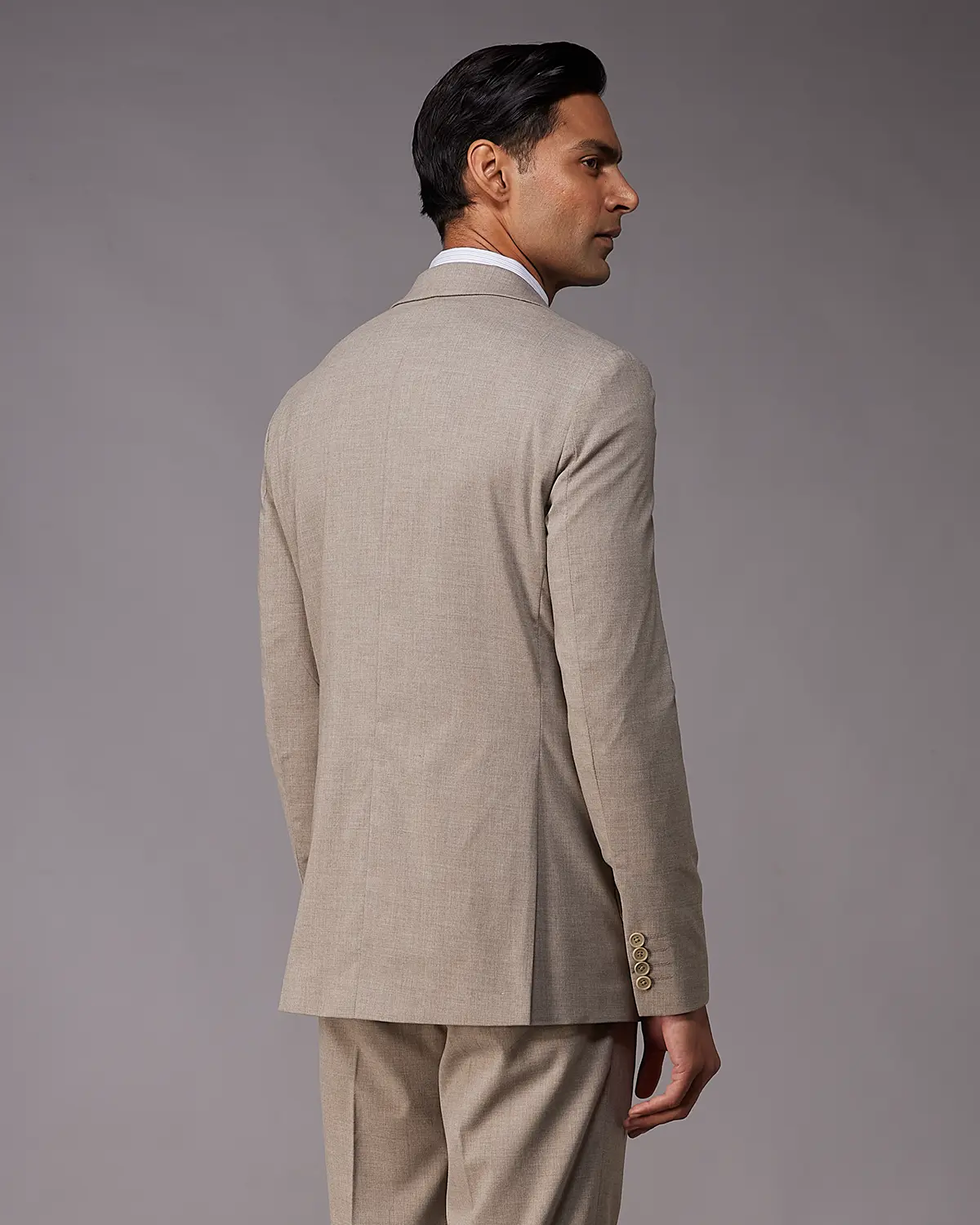 The Kensington Melange Suit Blazer – Khaki - Image 2