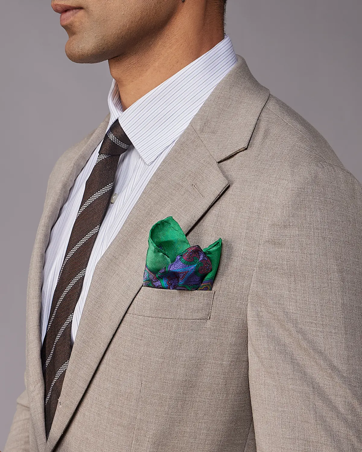 The Kensington Melange Suit Blazer – Khaki - Image 4