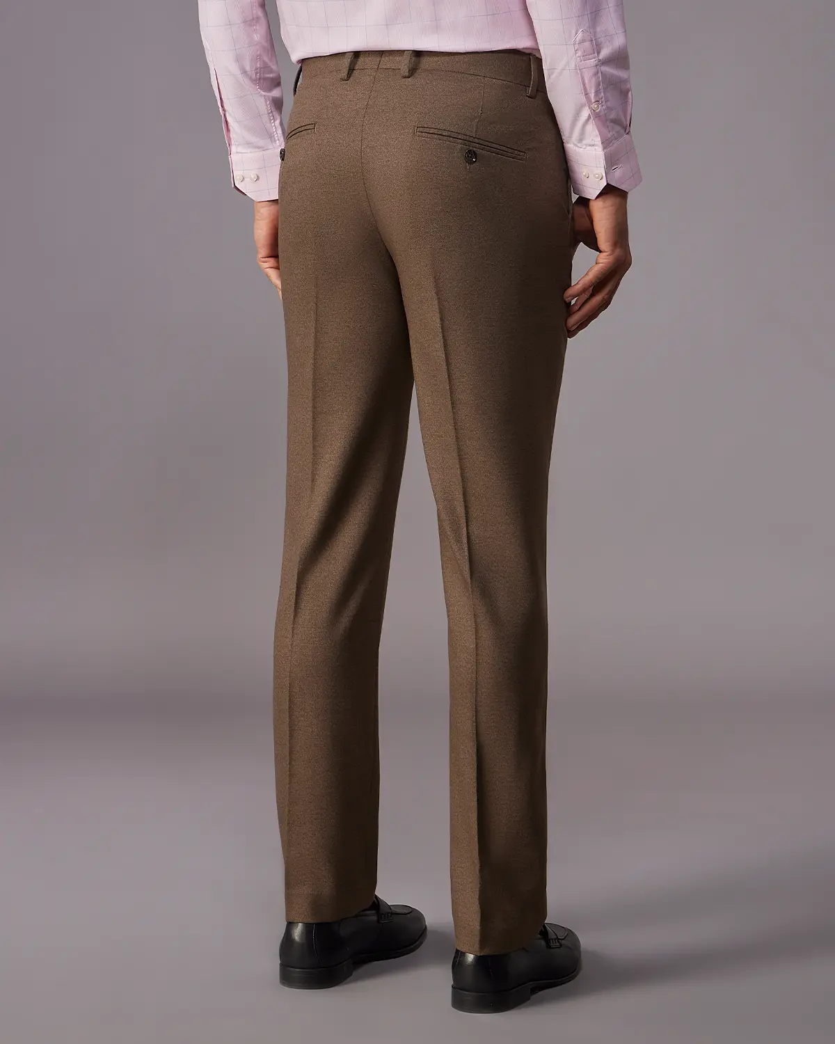 The Marquis Structured Twill Dress Pants - Brown - Image 2