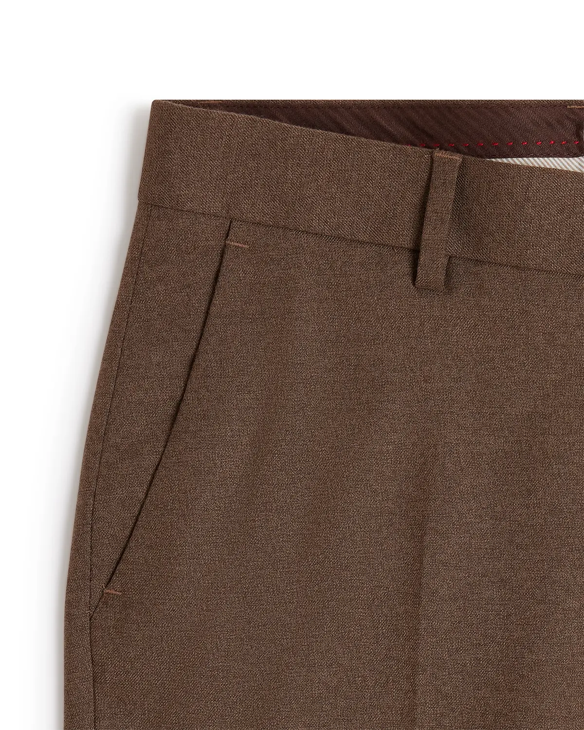 The Marquis Structured Twill Dress Pants - Brown - Image 4