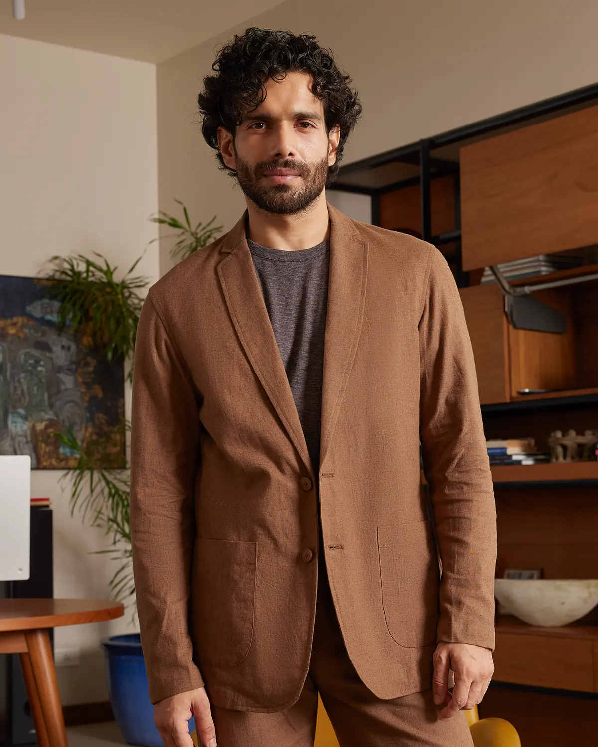 The Riviera Soft Tailored Blazer - Brown