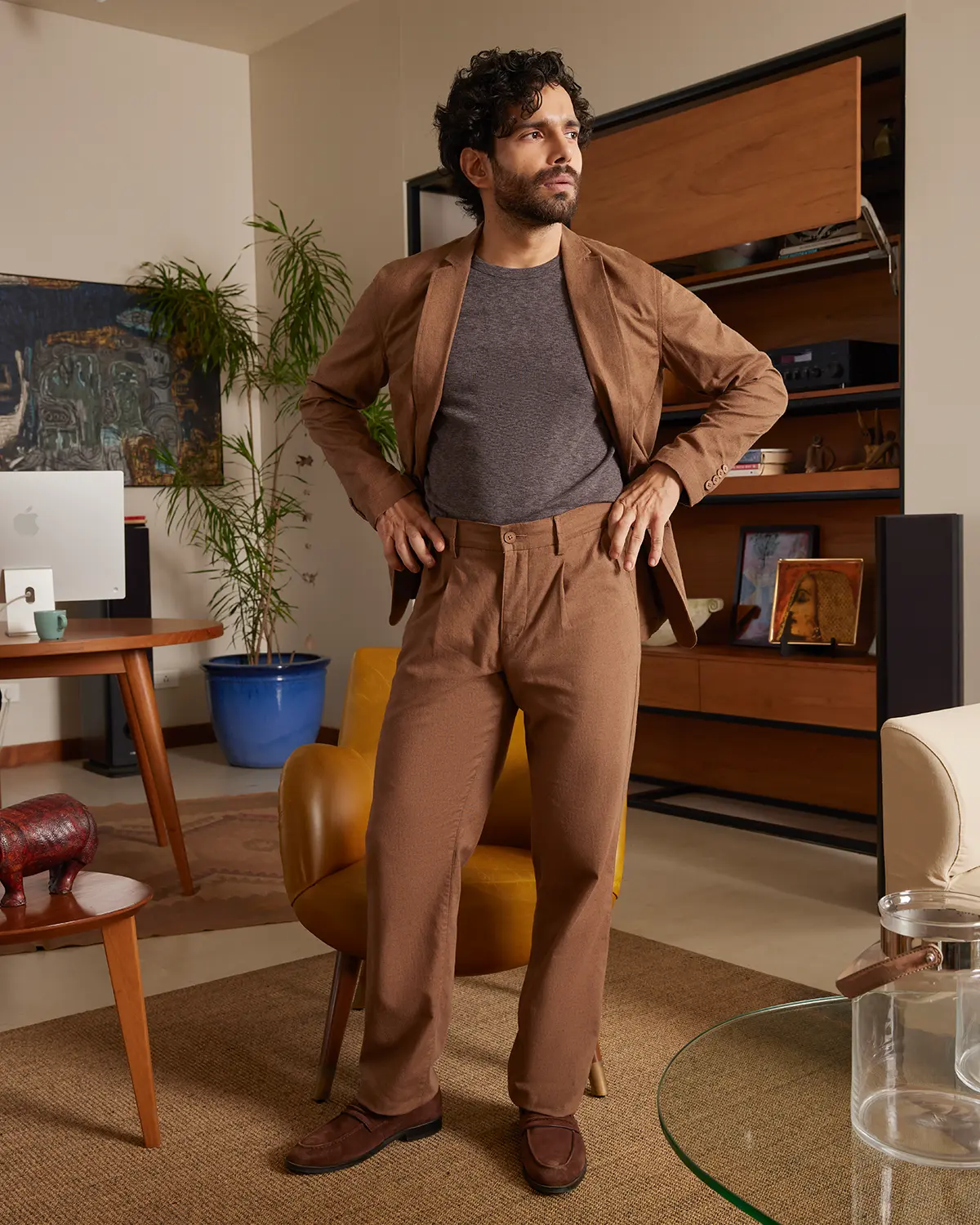 The Riviera Soft Tailored Blazer - Brown - Image 3