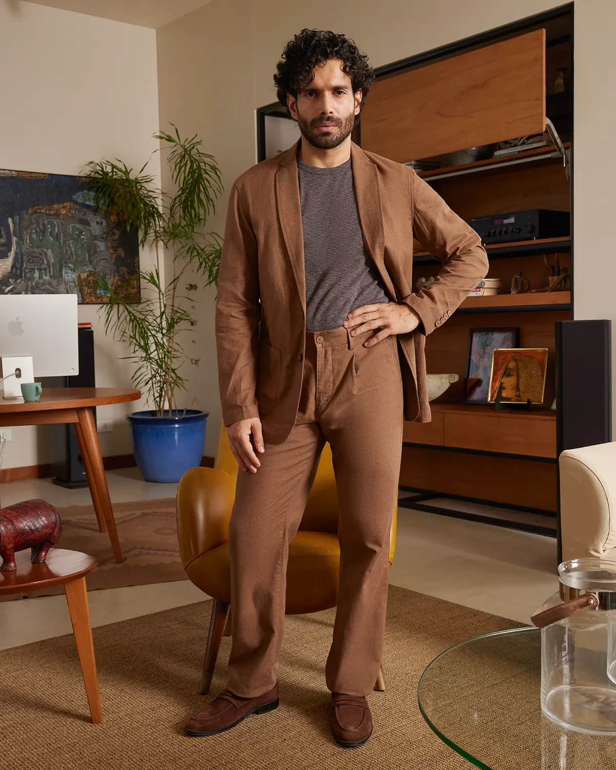 The Riviera Soft Tailored Blazer - Brown - Image 4