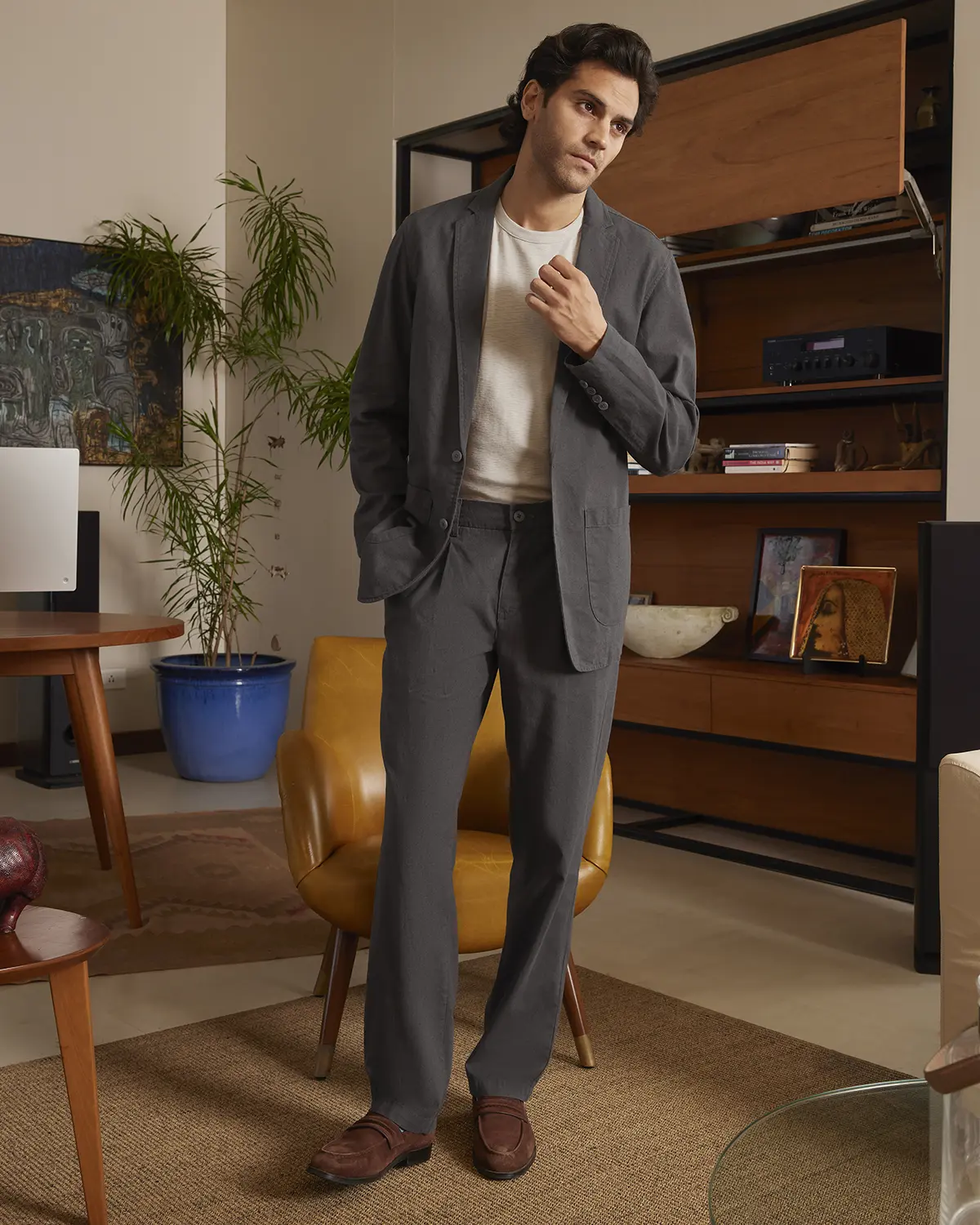 The Riviera Soft Tailored Blazer - Dark Grey - Image 4