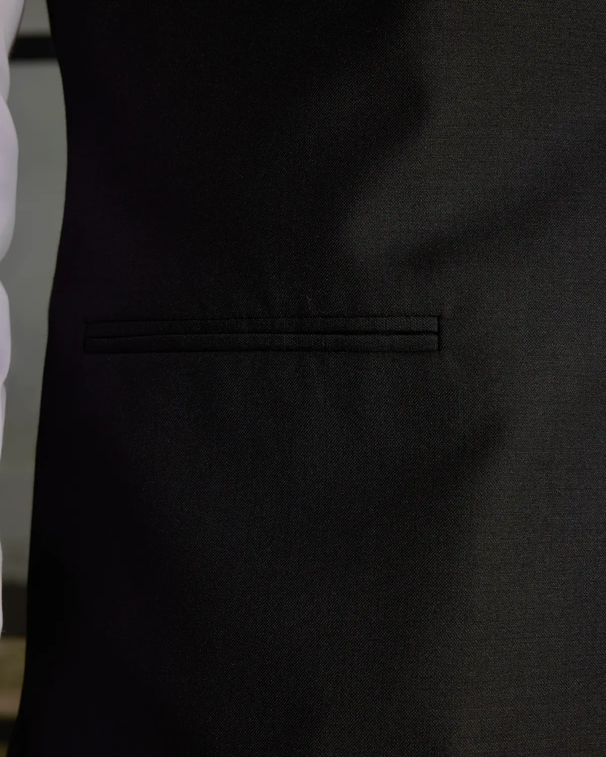 The Savoy Twill Nehru Jacket - Black - Image 5