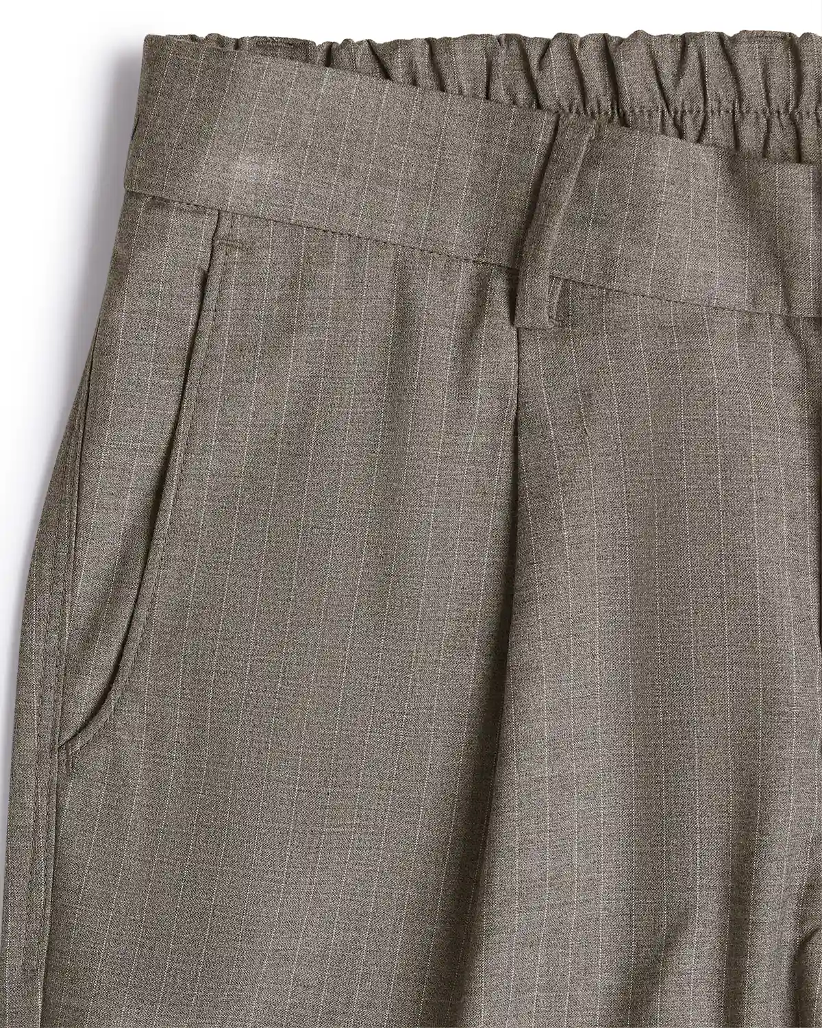 The Sorrento Striped Pleated Relaxed Trousers - Grey - Image 3