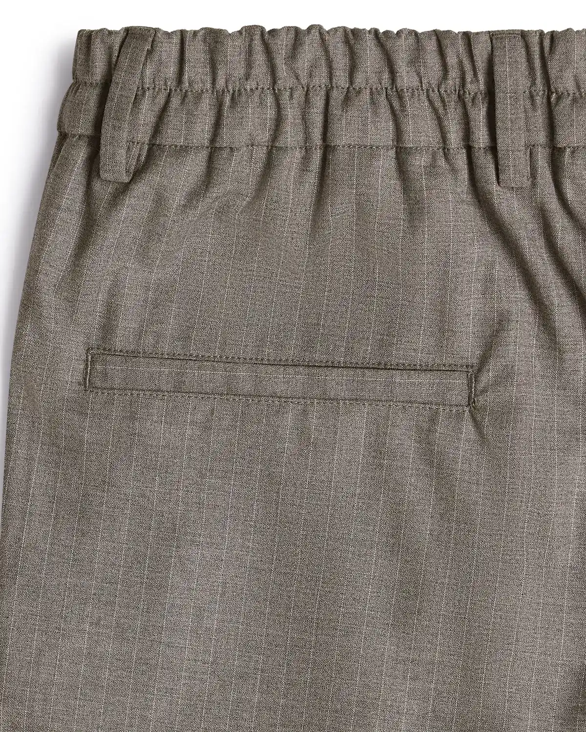 The Sorrento Striped Pleated Relaxed Trousers - Grey - Image 4
