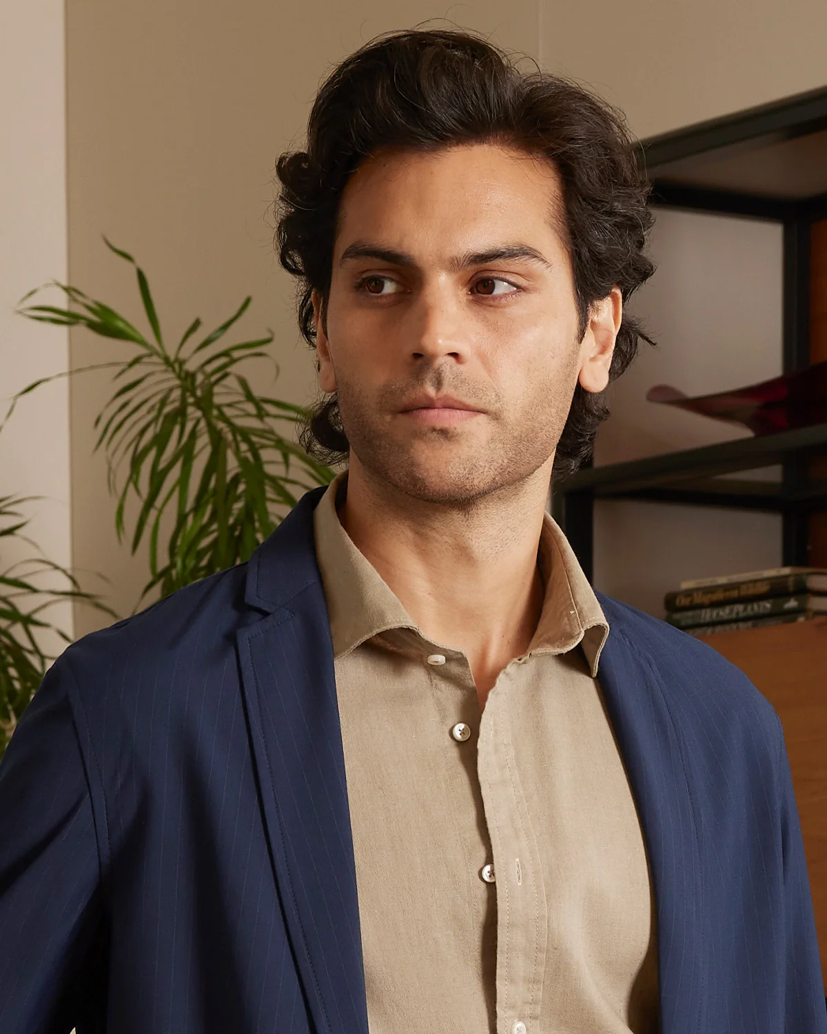 The Sorrento Striped Soft Tailored Blazer - Navy - Image 2
