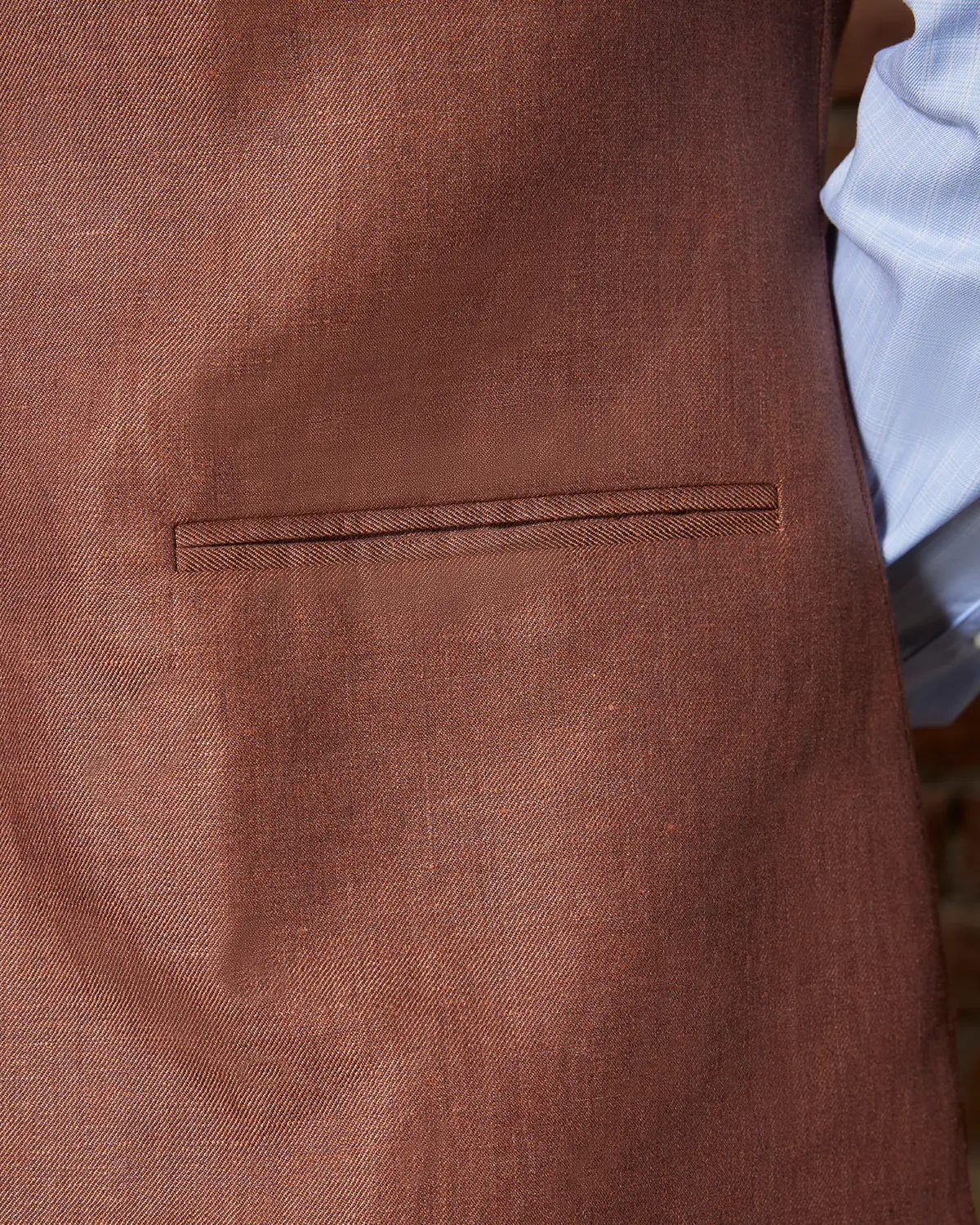 The Verona Linen Nehru Jacket - Rust Brown - Image 5