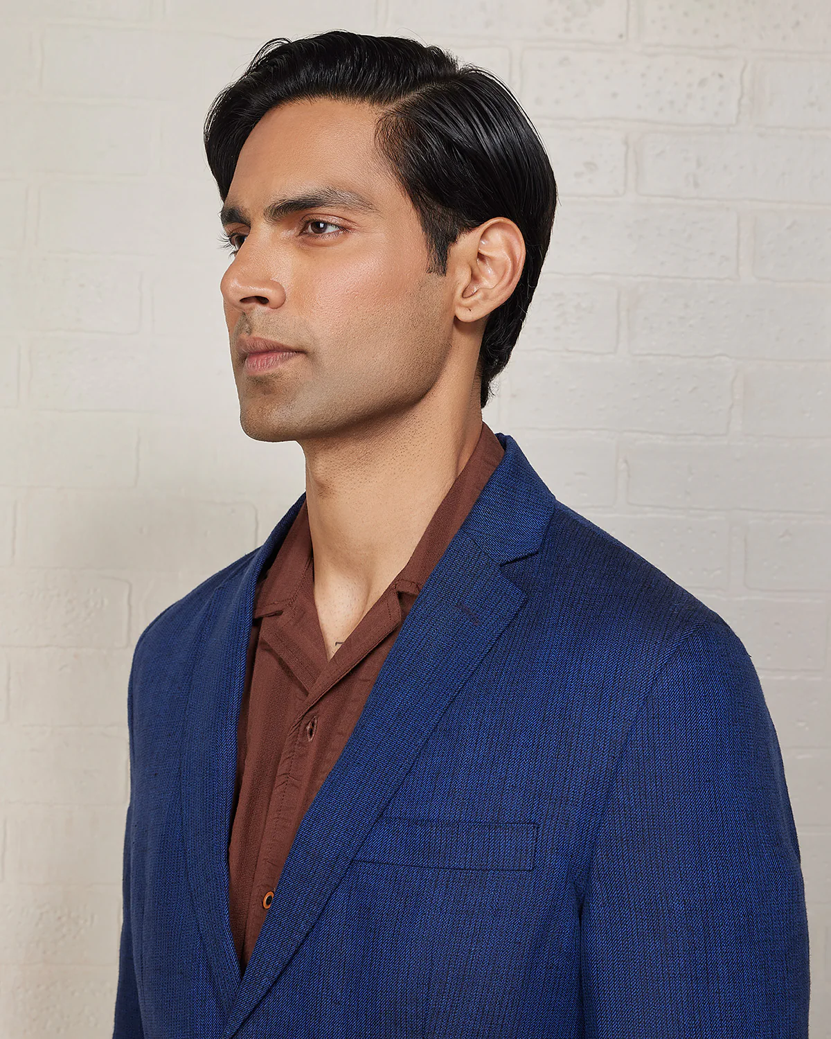 The Whitby Striped Linen Blazer - Navy - Image 2