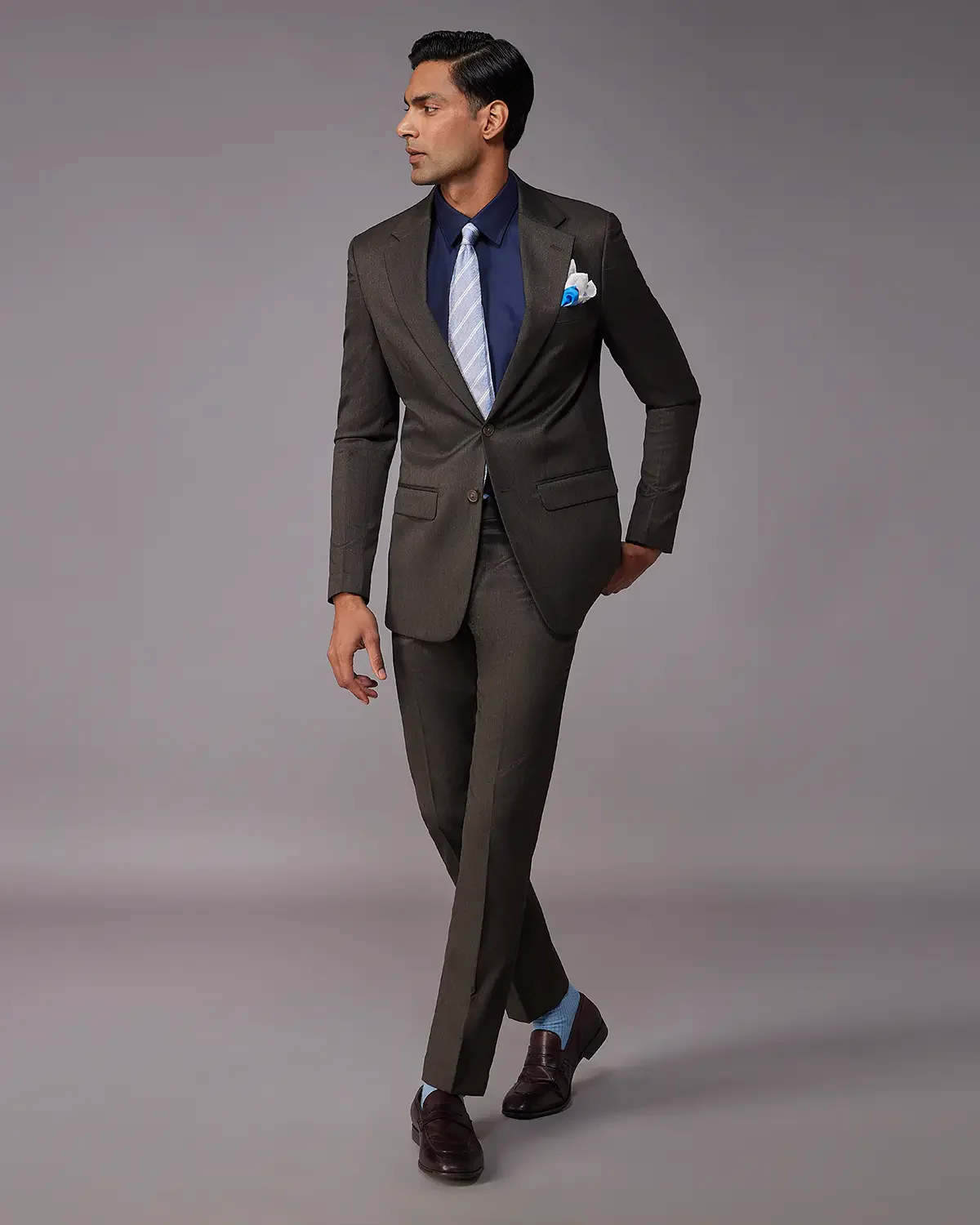 The Windsor Melange Suit Blazer - Brown - Image 3