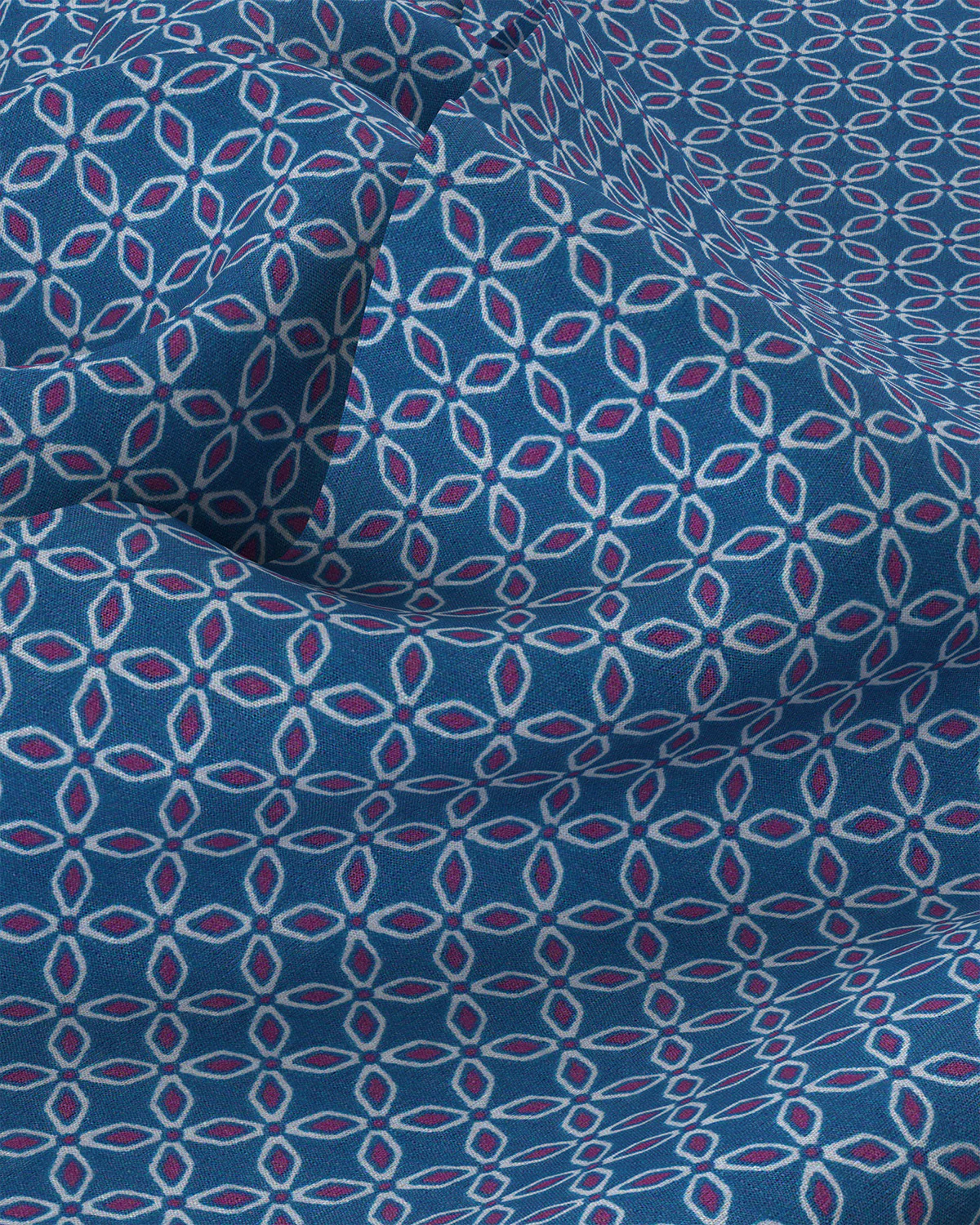 Tile Printed Shirt - Blue & Pink