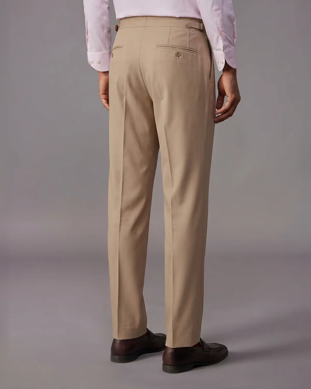 Trevano 4-Way Stretch Relaxed Neapolitan Dress Pants – Beige - Image 2