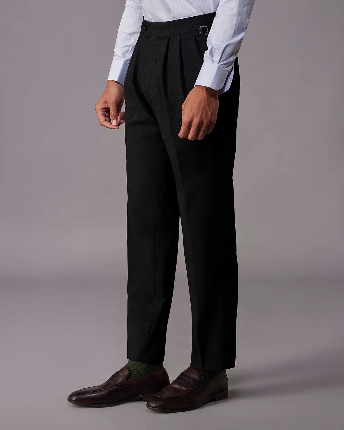 Trevano 4-Way Stretch Relaxed Neapolitan Dress Pants – Black