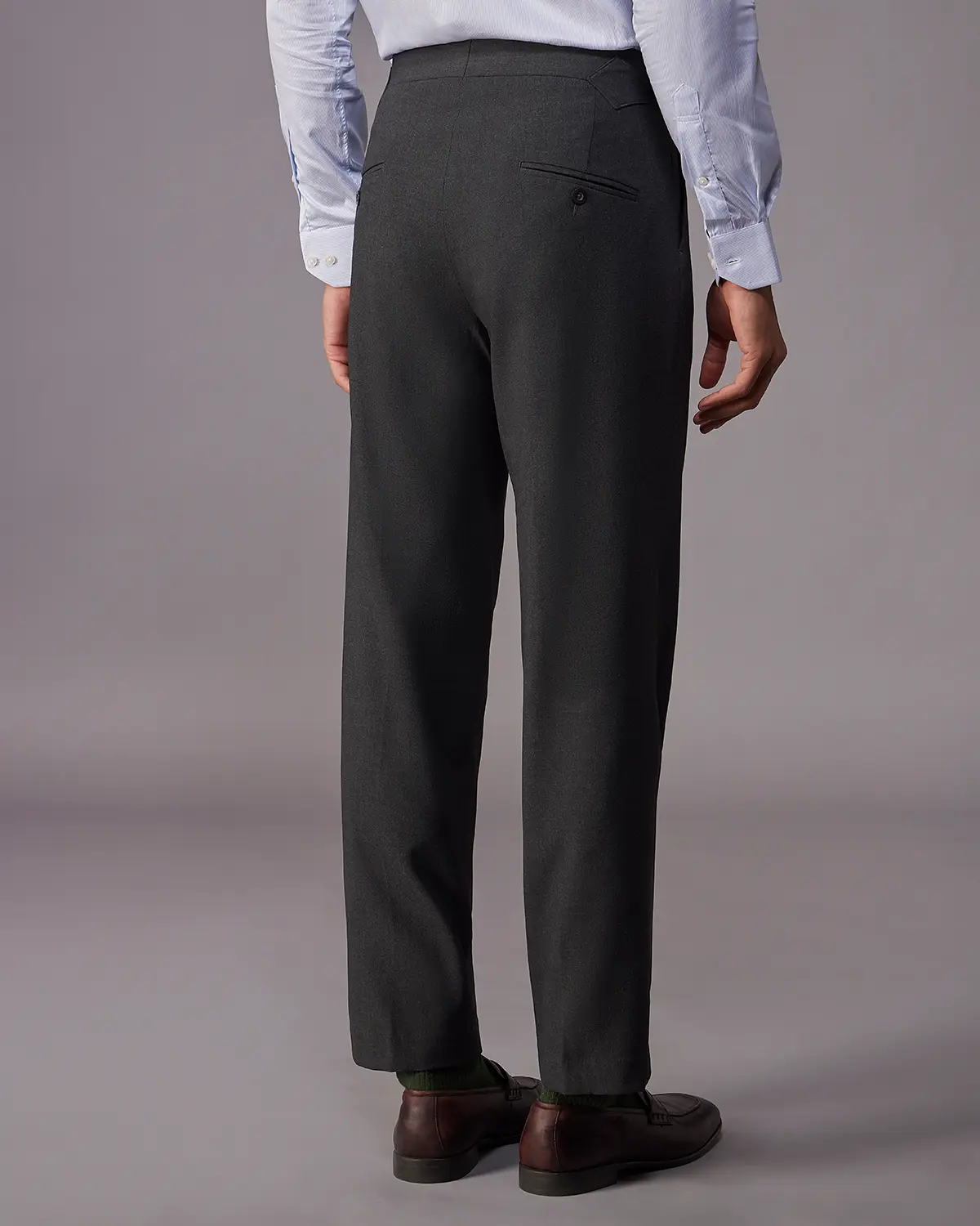 Trevano 4-Way Stretch Relaxed Neapolitan Dress Pants – Grey - Image 2