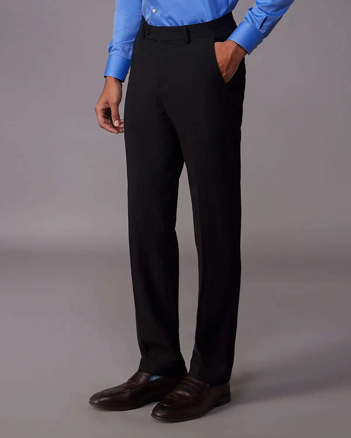 Trevano 4-Way Stretch Relaxed Neapolitan Dress Pants – Jet Black