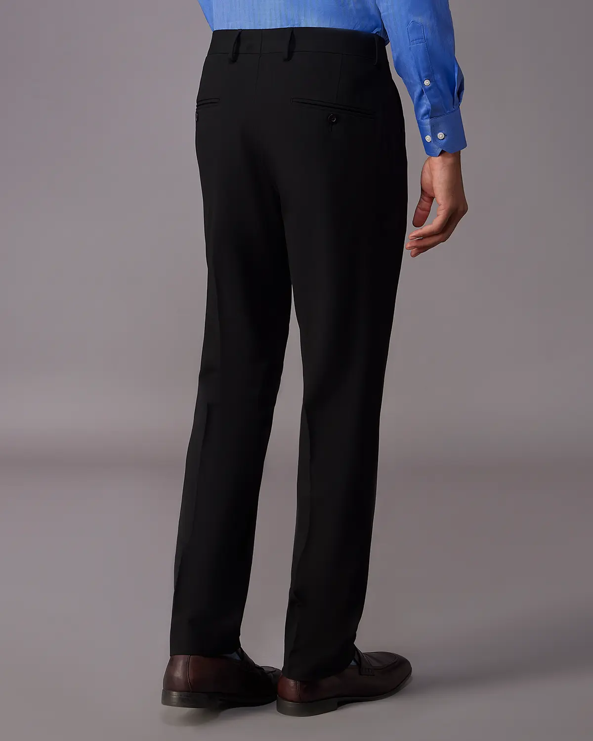 Trevano 4-Way Stretch Relaxed Neapolitan Dress Pants – Jet Black - Image 2