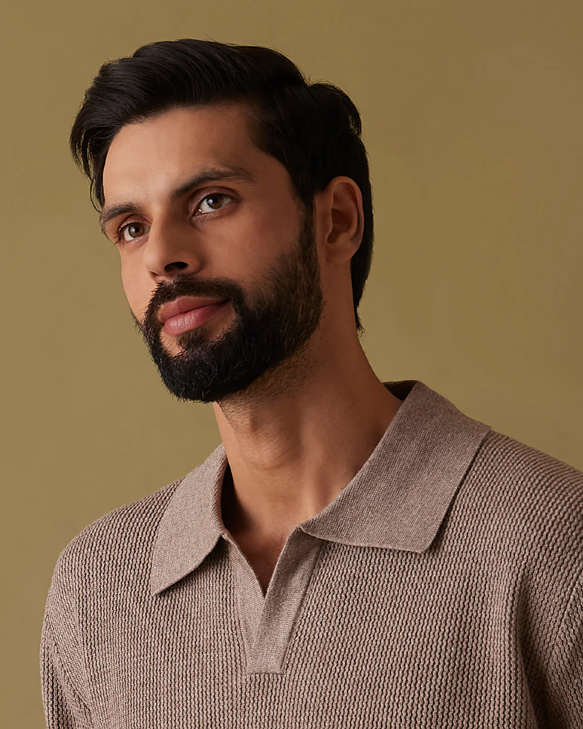 Vale Johnny Polo Sweater - Light Brown - Image 3