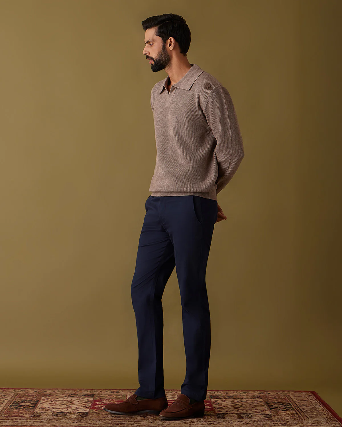 Vale Johnny Polo Sweater - Light Brown - Image 4