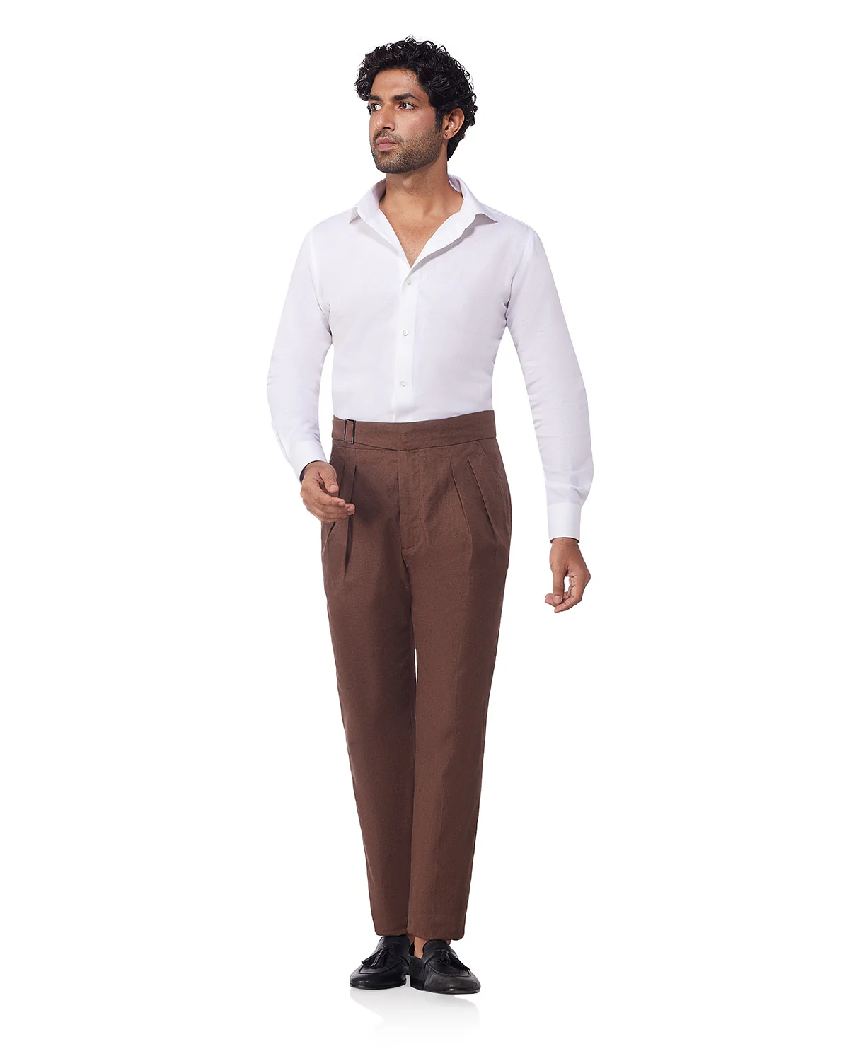 Ventura Cotton Linen Neapolitan Dress Pants - Brown - Image 3